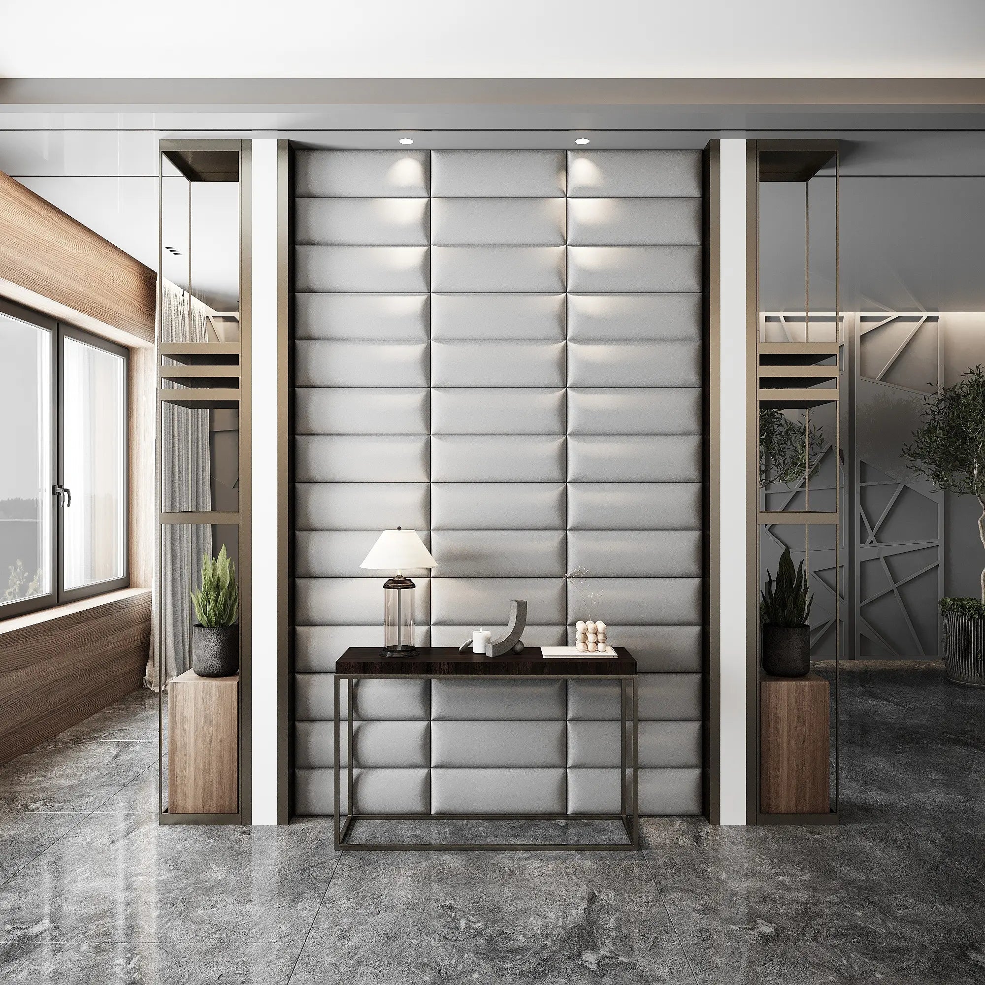 Hotel Wandpolster Sonderanfertigung Lobby Eingang Design