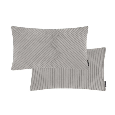 Kissenhülle Wendekissen Cord in der Größe 50 x 30 cm und der Farbe hell Grau.