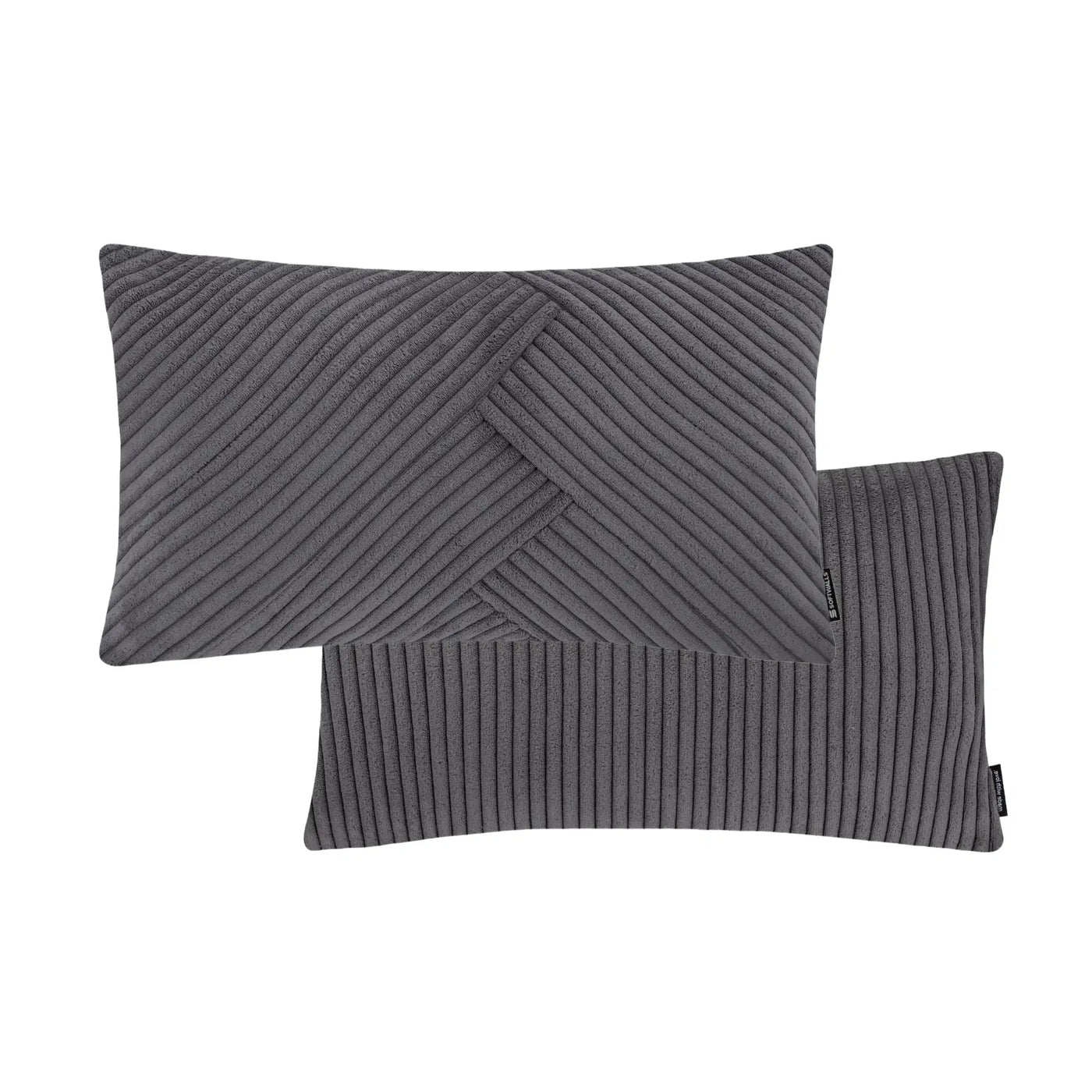 Kissenhülle Wendekissen Cord in der Größe 50 x 30 cm und der Farbe dunkel Grau.