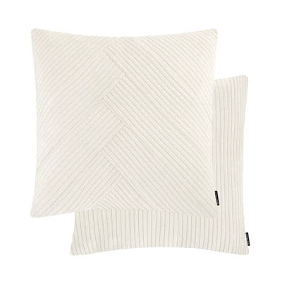 Kissenhülle Wendekissen Cord in der Größe 50 x 50 cm und der Farbe Weiß Creme.