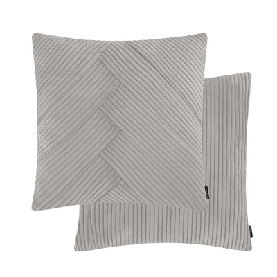 Kissenhülle Wendekissen Cord in der Größe 50 x 50 cm und der Farbe hell Grau.