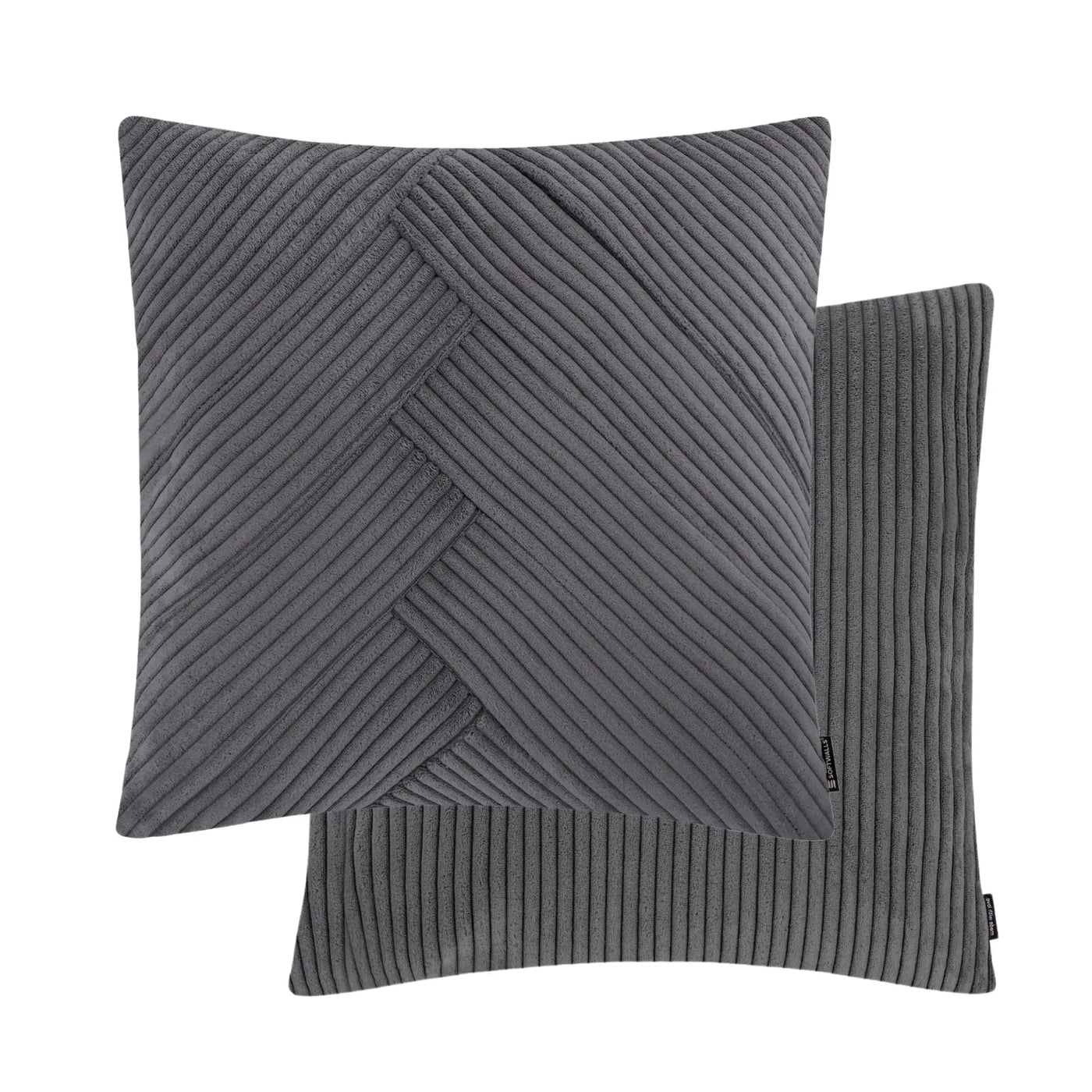 Kissenhülle Wendekissen Cord in der Größe 50 x 50 cm und der Farbe dunkel Grau.