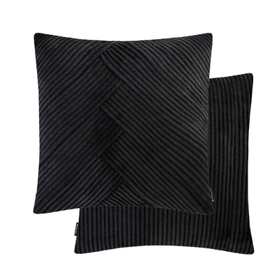 Kissenhülle Wendekissen Cord in der Größe 50 x 50 cm und der Farbe Schwarz.