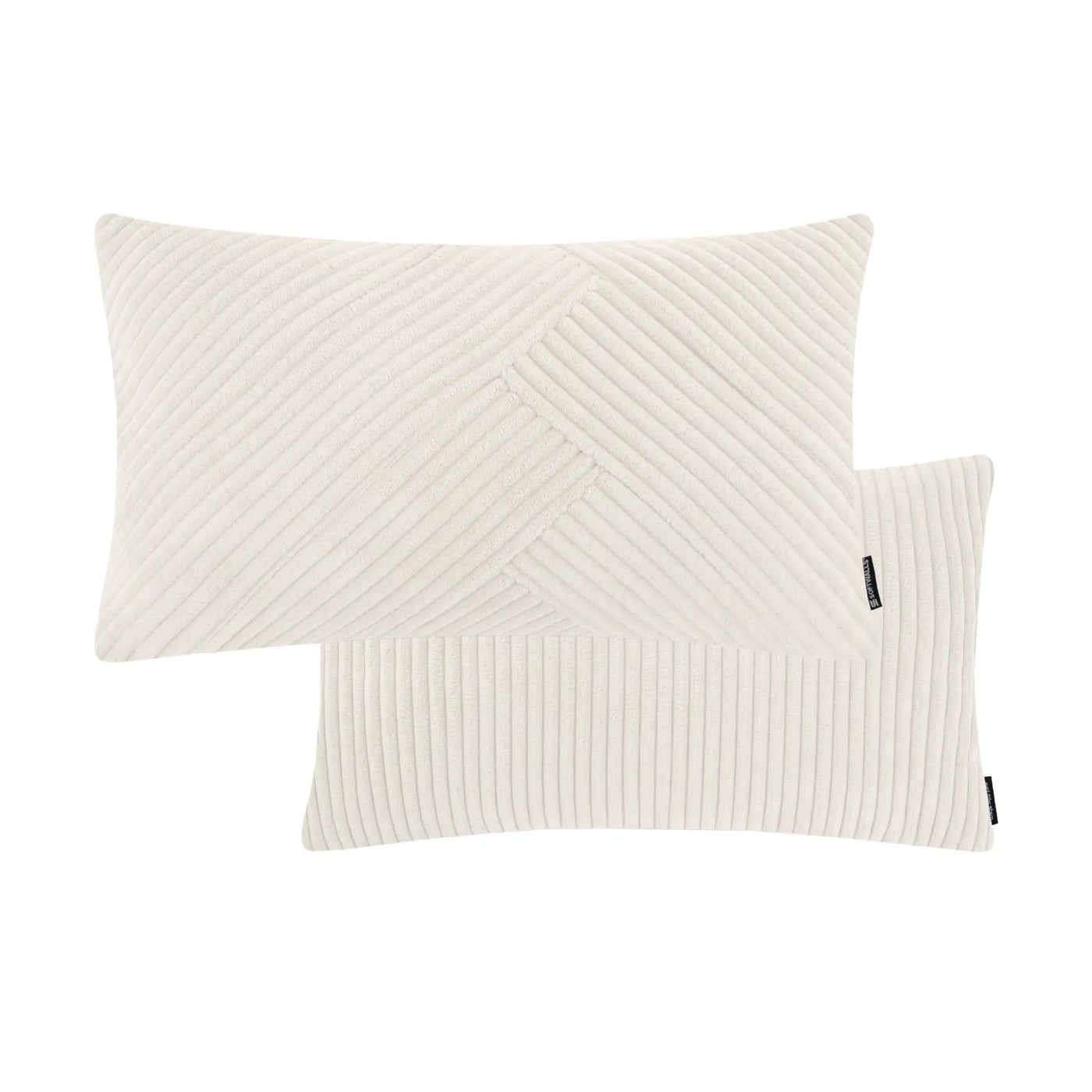 Kissenhülle Wendekissen Cord in der Größe 50 x 30 cm und der Farbe Weiß Creme.